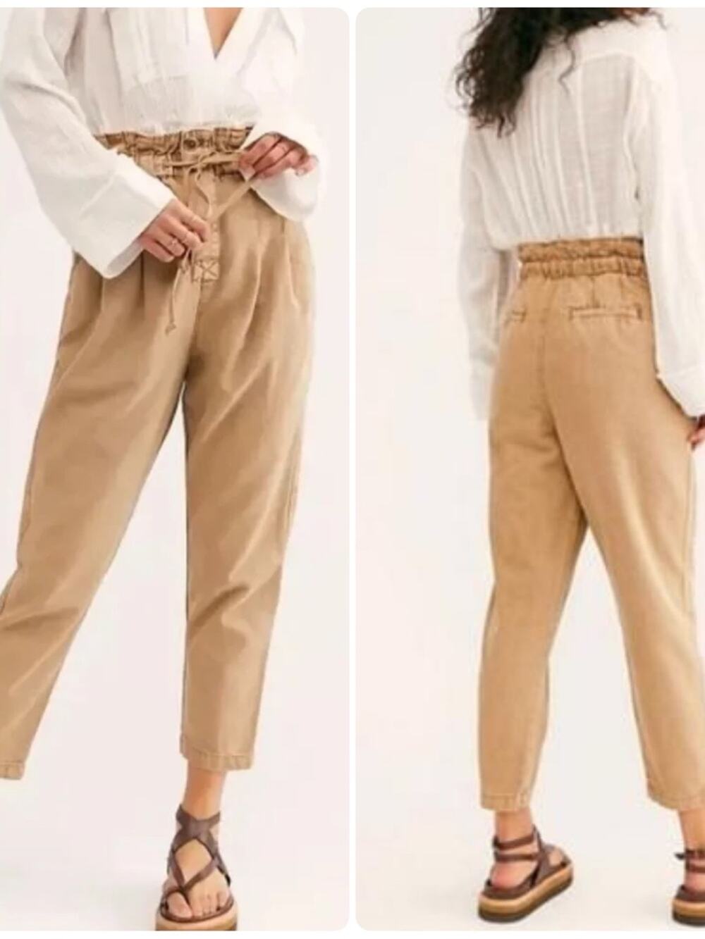 Free People Margate Pleated Paperbag Trouser Pants
